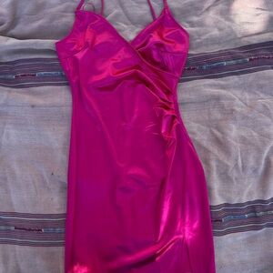 Inspired Hearts Fuchsia Satin Dress